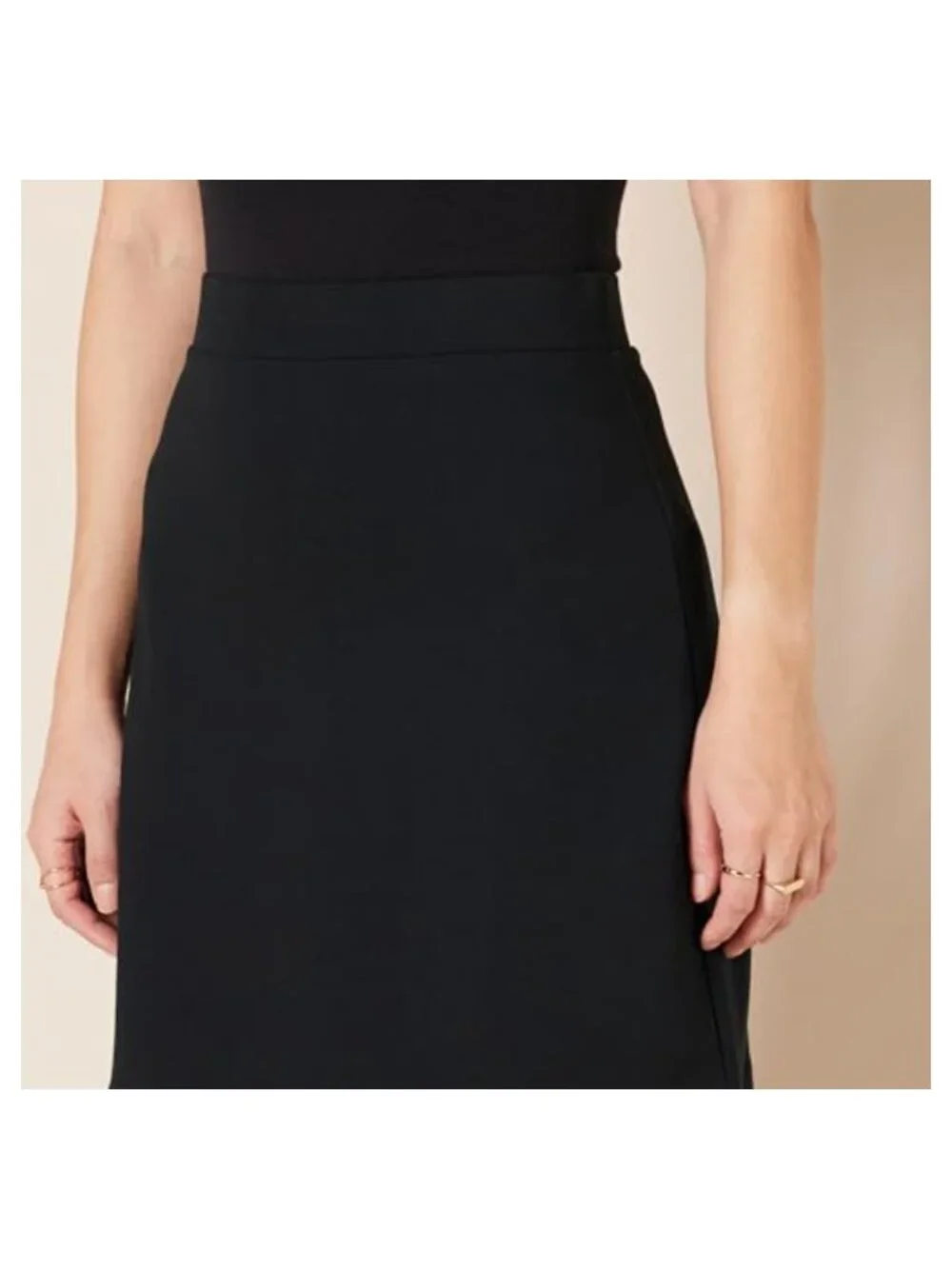 Women's Ponte Knit Pull-On A-Line Mini Skirt Flared Waistband